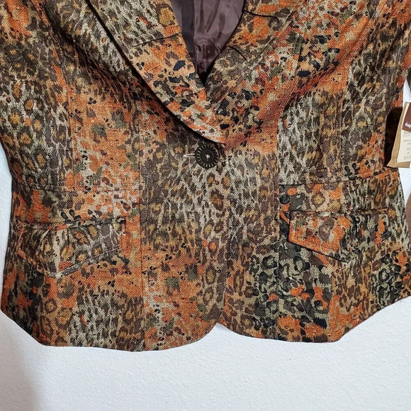 Coldwater Creek Womens Jacket Petite P14 Animal Print Tweed Jacket blazer - Picture 10 of 13